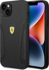Ferrari Etui Ferrari do iPhone 14 Plus 6,7" czarny/black hardcase Leather Stamp Sides 1