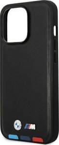 BMW Etui do iPhone 14 Pro 6,1" czarny/black Leather Stamp Tricolor Magsafe 6