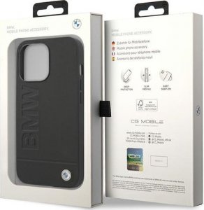 BMW Etui do iPhone 14 Pro Max 6,7 black/black Leather Stamp 7