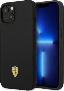 Ferrari Etui Ferrari do iPhone 14 6,1" czarny/black hardcase Silicone Metal Logo 1