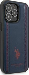 U.S. Polo Etui US Polo do iPhone 14 Pro Max 6,7" granatowy/navy blue Leather Stitch 4