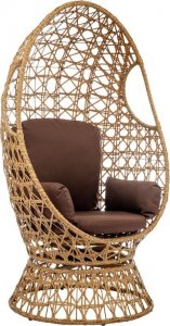 Majowo FOTEL OBROTOWY Z PODUSZKAMI BRĄZOWY 2
