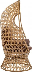 Majowo FOTEL OBROTOWY Z PODUSZKAMI BRĄZOWY 3