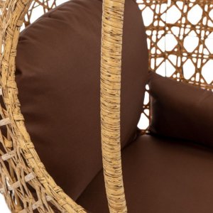 Majowo FOTEL OBROTOWY Z PODUSZKAMI BRĄZOWY 4