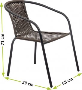 Mirpol BRĄZOWE KRZESŁO OGRODOWE ZE STALI I POLIRATTANU 2