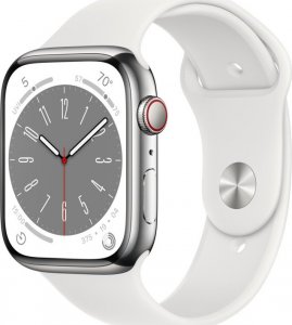 Smartwatch Apple Watch 8 GPS + Cellular 45mm Silver Stainless Steel Biały  (MNKE3WB/A) 1