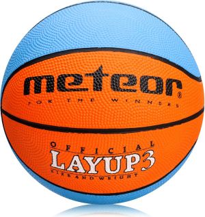 Meteor Piłka Koszowa LAYUP #3 niebiesko-pomarańczowa (07067) 1