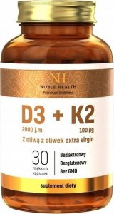 Noble Health Noble Health D3+K2 w oliwie z oliwek 30 kapsułek - WYSYŁAMY W 24H! 1