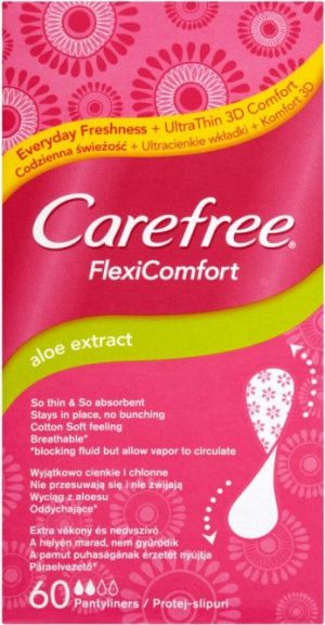 Carefree Flexi Comfort Aloe Extract Wkładki higieniczne 60szt 1