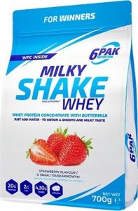6PAK Nutrition 6PAK Milky Shake Whey 700g białko WPC o smaku truskawkowym - WYSYŁAMY W 24H! 1