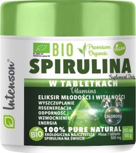 Intenson Intenson Spirulina BIO 200 tabletek - WYSYŁAMY W 24H! 1