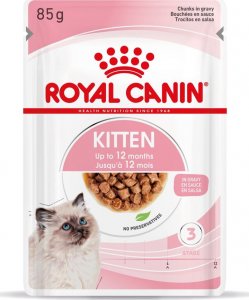 Royal Canin ROYAL CANIN Kitten Instinctive w sosie 12x85g karma mokra w sosie dla kociąt do 12 miesiąca życia + Royal Canin Piłeczka dla kota GRATIS 3