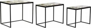DKD Home Decor Zestaw 3 stołów DKD Home Decor Szkło Czarny Metal Kolor Zielony (60 x 40 x 50 cm) 1