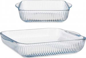Vivalto Naczynie do Piekarnika Optica Przezroczysty Szkło borokrzemowe (2 pcs) 1
