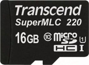 Karta Transcend SuperMLC 220 MicroSDHC 16 GB Class 10 UHS-I/U1  (TS16GUSD220I) 1