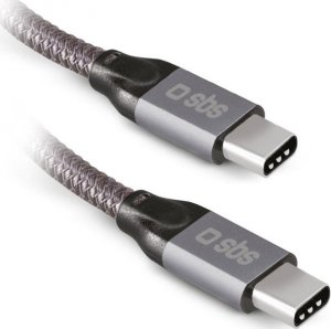 Kabel USB SBS Mobile USB-C - USB-C 1 m Szary (TECABLETCCVIDEOW) 1