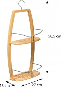Koszyk prysznicowy 5five Wisząca półeczka BAMBUSOWA Do łazienki Na drążku 3