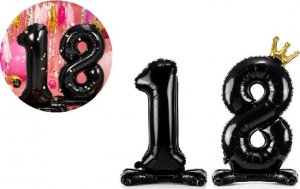 PartyDeco Stojący balon foliowy  84 cm  liczba  8 czarny 1