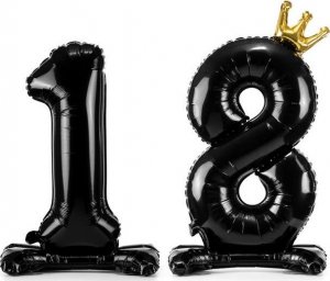 PartyDeco Stojący balon foliowy  84 cm  liczba  8 czarny 2