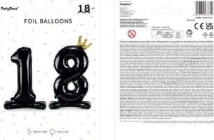 PartyDeco Stojący balon foliowy  84 cm  liczba  8 czarny 3