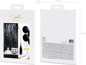 PartyDeco Kurtyna Party Zasłona czarna Ścianka 90x250cm 3