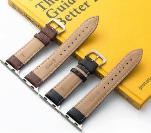 Crong Crong Noble Band - Pasek z naturalnej skóry do Apple Watch 42/44/45/49 mm (Espresso) 6