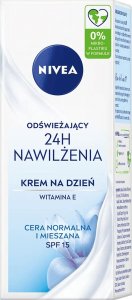Nivea Odświeżający krem na dzień - 24h nawilżenia do cery mieszanej i normalnej SPF 15 50ml 2