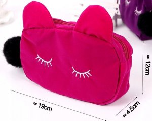 Piórnik Edibazzar Piórnik kot szkolny pluszowy saszetka kosmetyczka 11