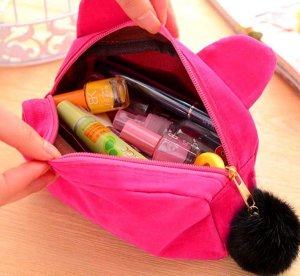 Piórnik Edibazzar Piórnik kot szkolny pluszowy saszetka kosmetyczka 9