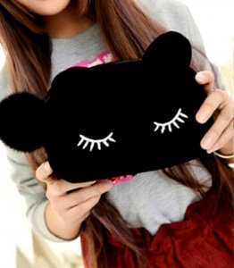 Piórnik Edibazzar Piórnik szkolny pluszowy saszetka kosmetyczka kot 4