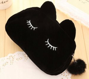 Piórnik Edibazzar Piórnik szkolny pluszowy saszetka kosmetyczka kot 5