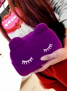 Piórnik Edibazzar Piórnik szkolny pluszowy saszetka kosmetyczka kot 7