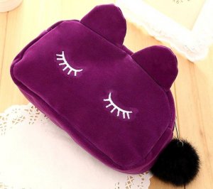 Piórnik Edibazzar Piórnik szkolny pluszowy saszetka kosmetyczka kot 9