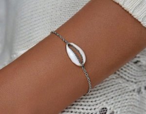 Edibazzar Bransoletka MUSZLA biała muszelka shell łańcuch 3