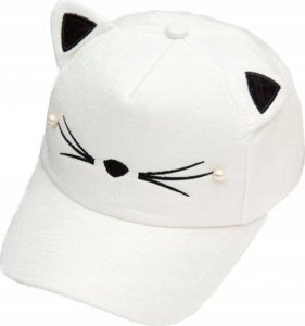 Edibazzar Czapka BEJSBOLÓWKA z daszkiem kocie uszy perełki 2