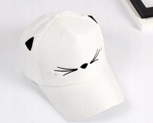 Edibazzar Czapka BEJSBOLÓWKA z daszkiem kocie uszy perełki 5