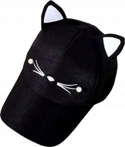 Edibazzar Czapka BEJSBOLÓWKA z daszkiem kocie uszy perełki 3