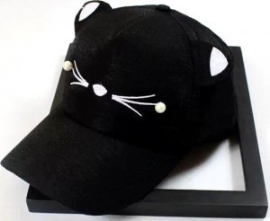 Edibazzar Czapka BEJSBOLÓWKA z daszkiem kocie uszy perełki 4