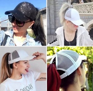 Edibazzar Czapka z daszkiem Damska kucyk BEJSBOLÓWKA KITKĘ 6