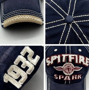 Edibazzar Czapka Męska z daszkiem Jeansowa bejsbolówka retro 3