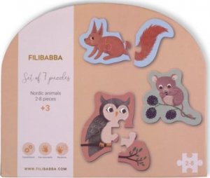 FILIBABBA Filibabba Puzzle drewniane 7el. Nordic animals 1