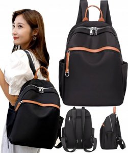 Edibazzar Czarny Plecak damski miejski sportowy pojemny 3