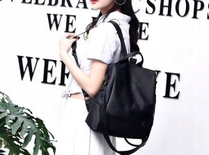 Edibazzar Plecak sportowy damski miejski pojemny modny black 5