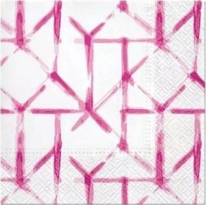Paw Serwetki Watercolor Grid różowe 33x33cm 20szt 1