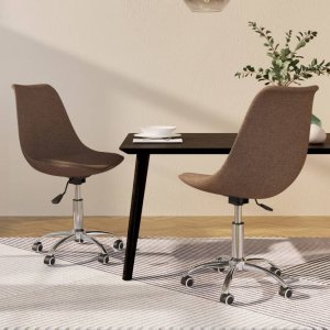 vidaXL vidaXL Obrotowe krzesła stołowe, 2 szt., kolor taupe, obite tkaniną 1