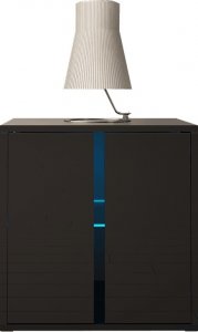 MEGSTYL SZAFKA NOCNA CUBE 50cm Czarna + LED RGB 1