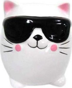 Art-Pol Skarbonka ceramiczna kotek w okularach Prezent 1