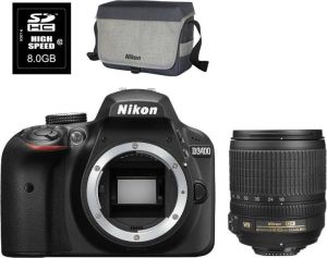 Lustrzanka Nikon D3400 + obiektyw DX 18-105 VR + torba + karta micro SD (VBA490K012) 1
