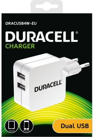 Ładowarka Duracell Podwójna ładowarka USB 2x 2.4A do telefonów i tabletów (DRACUSB4W-EU) 1