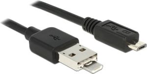 Kabel USB Delock Przewód USB 2.0 typu A + Micro-B combo do współdzielenia zasilania, złącze męskie > USB 2.0 typu Micro-B, OTG, 50 cm (83613) 1